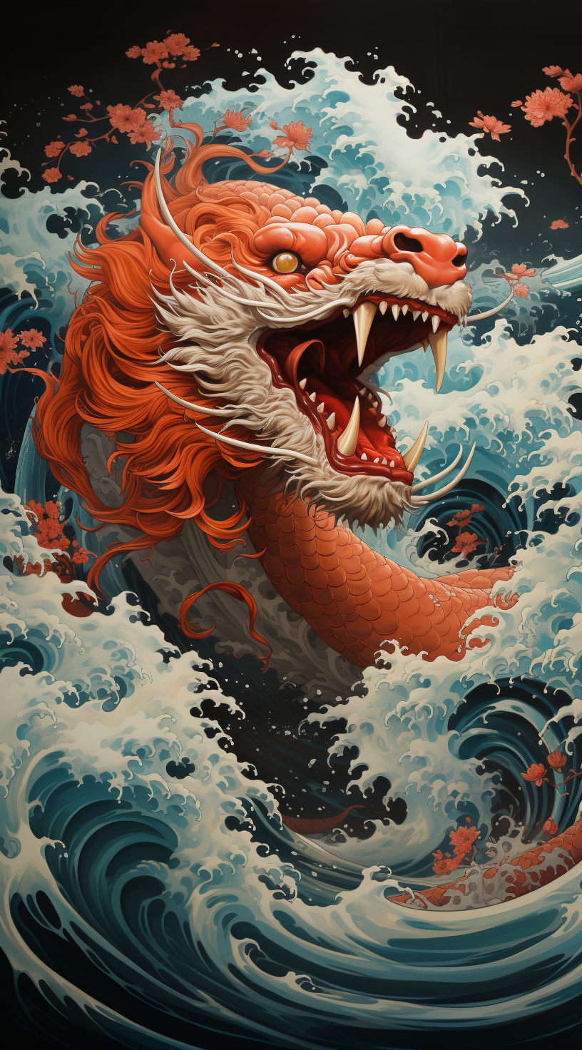 Surfing Scarlet Serpent: A Dance of Dragon and Sea